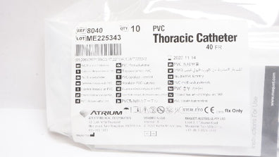 Atrium 8040 PVC Thoracic Cath. 40FR (x) - Box of 10